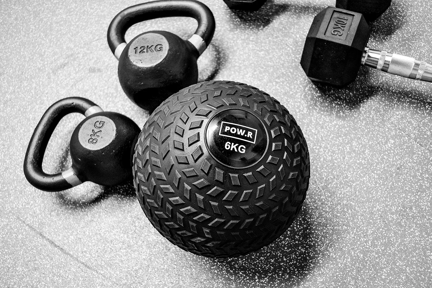 Various weights on ground
